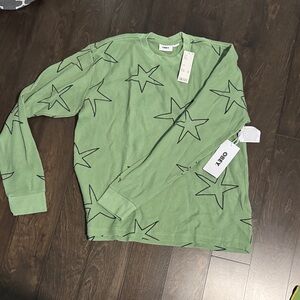 Obey Green Star Print Crewneck